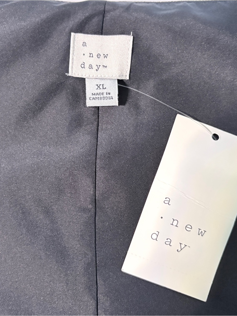 NWT A New Day Black Tailored Vest XL Fully Lined Button Front Career Office Chic - Picture 6 of 6